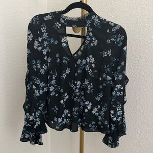 Living Doll Black Floral Blouse